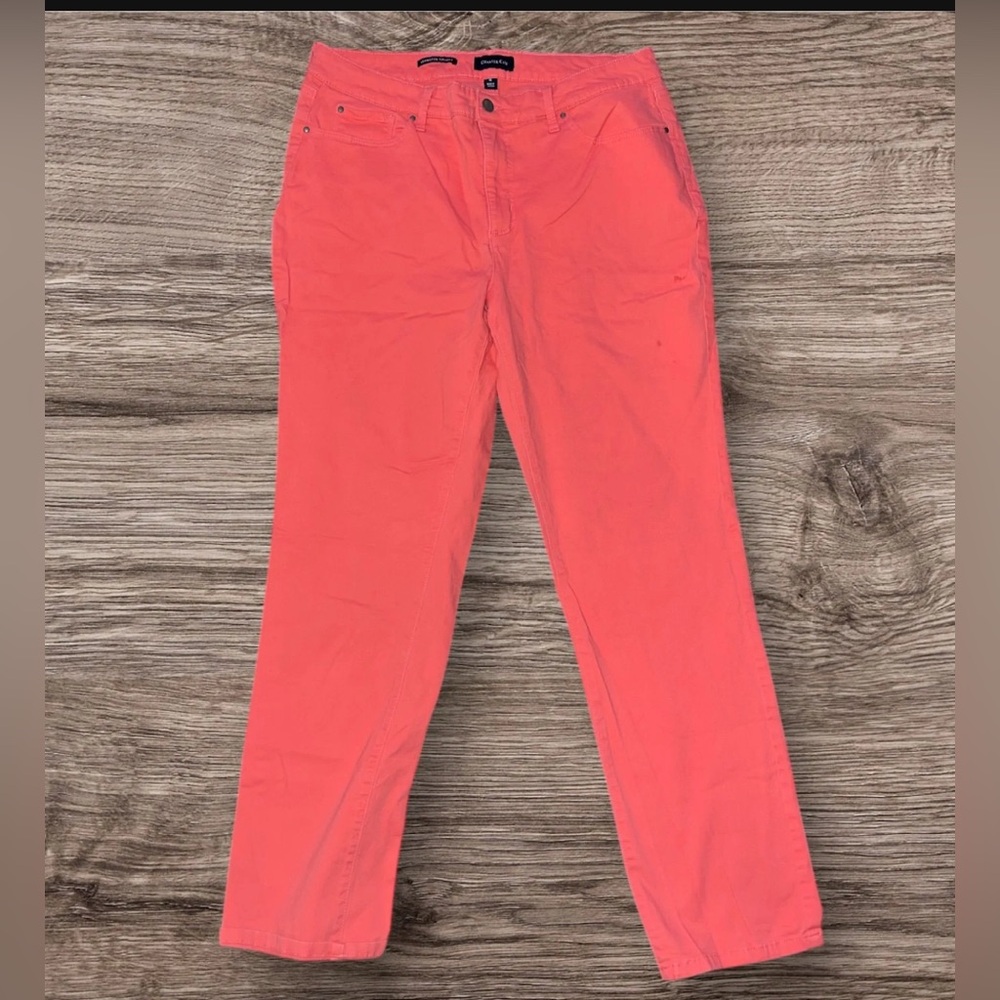 Charter Club Women's Size 16 Lexington Straight Leg Jeans Mid-Rise Bright Pink